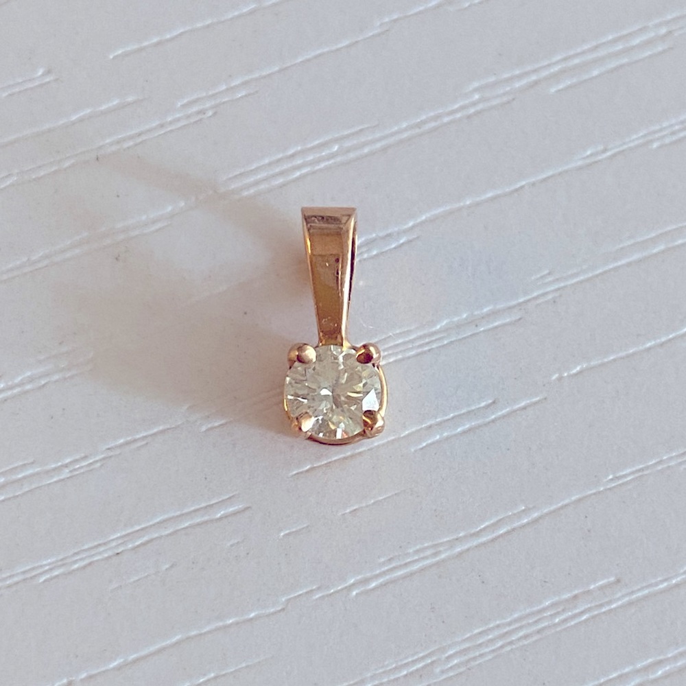 14k solid rose gold diamond pendant